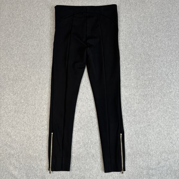 Loft Pull On Pants Womens 6 Black Ankle Zip Stretchy Slim Fit Skinny Office Work - Picture 2 of 11